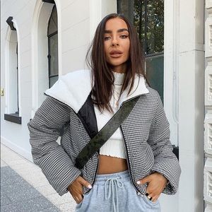 Princess Polly Keir Puffer Jacket Back/White